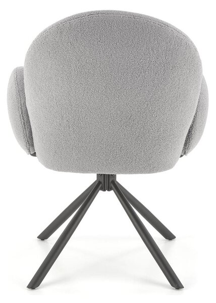 Scaun rotativ K498, gri, stofa/metal, 64x63x90 cm