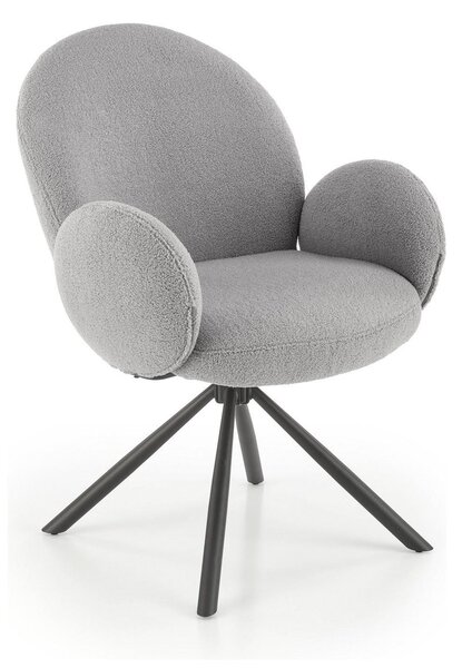 Scaun rotativ K498, gri, stofa/metal, 64x63x90 cm