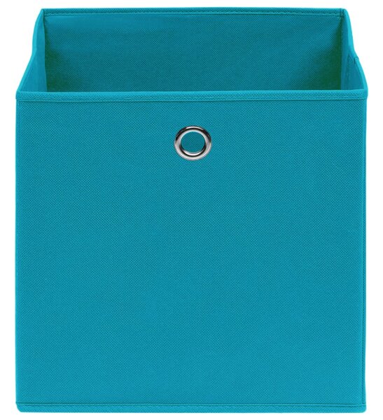Cutii de depozitare, 10 buc., bleu, 32x32x32 cm, textil