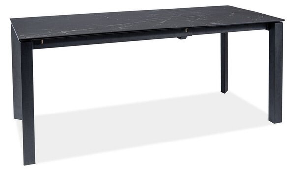 Masa extensibila METROPOL CERAMIC, sticla/ceramica, negru, 120-180x80x76 cm