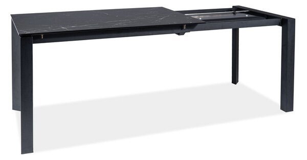 Masa extensibila METROPOL CERAMIC, sticla/ceramica, negru, 120-180x80x76 cm