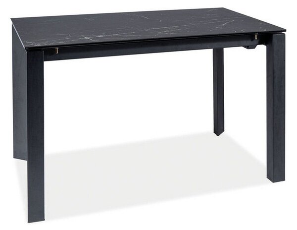 Masa extensibila METROPOL CERAMIC, sticla/ceramica, negru, 120-180x80x76 cm