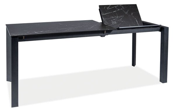 Masa extensibila METROPOL CERAMIC, sticla/ceramica, negru, 120-180x80x76 cm