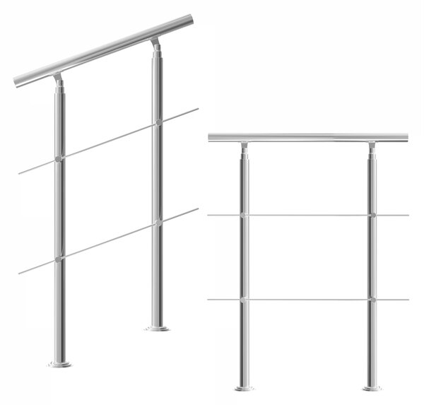 Deuba Balustradă pentru scări 2 bare transversale - 80 cm