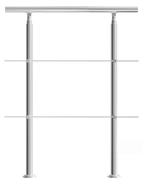 Deuba Balustradă pentru scări 2 bare transversale - 80 cm