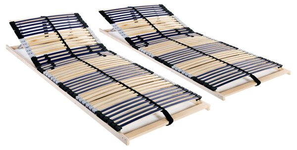 Baze de pat cu șipci, 2 buc., 70 x 200 cm, cu 42 șipci, 7 zone