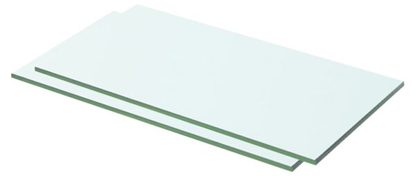 Rafturi, 2 buc., 50 x 20 cm, panouri sticlă transparentă