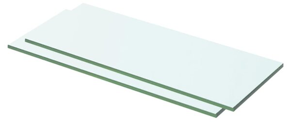 Rafturi, 2 buc., 50 x 15 cm, panouri sticlă transparentă