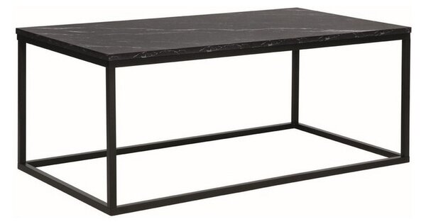 Masuta ROSSI A, efect de marmura neagra, PAL/metal, 110x60x45 cm