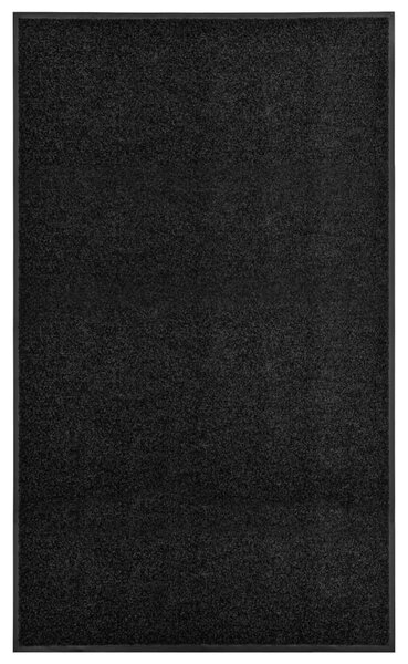 Covoraș de ușă lavabil, negru, 90 x 150 cm