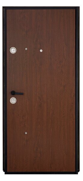 Ușă intrare casă/vilă MDF cu PVC Clasic Exterior 301 Stejar Auriu cu mâner bară Wenghe PVC Stânga