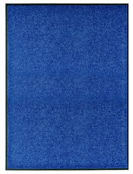 Covoraș de ușă lavabil, albastru, 90 x 120 cm
