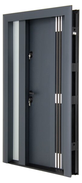Ușă Metalică cu MDF Arhitect 477D 1G 120 Nuc PVC Stânga