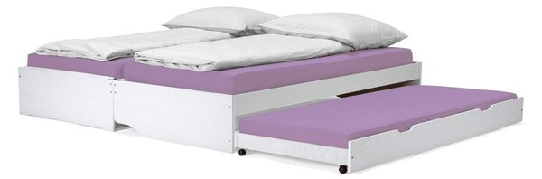 Pat cu module suplimentare extensibile FLOPY, alb, lemn, 90x200 cm