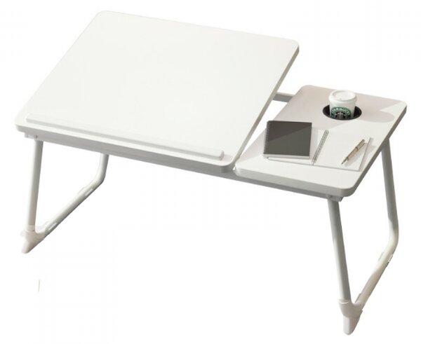 Masa pliabila pentru laptop, reglabila 5 pozitii, Alb