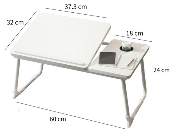 Masa pliabila pentru laptop, reglabila 5 pozitii, Alb