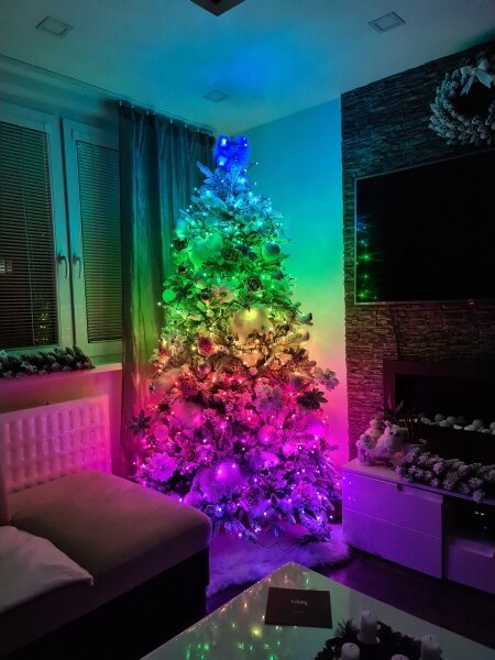 Luminițe LED colorate Twinkly pentru pomul de Crăciun 32m RGB 400LED