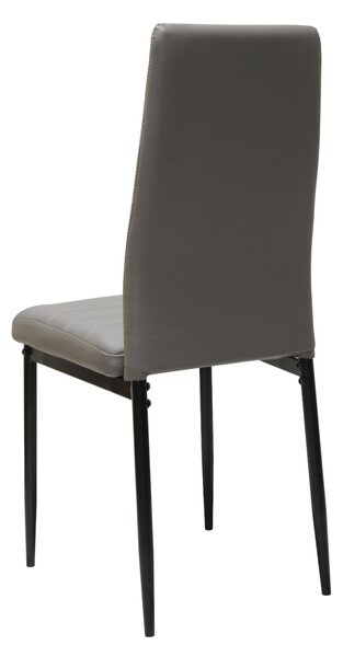 Set masă extensibilă Albă cu 6 scaune Oscar Gri Piele Ecologică
