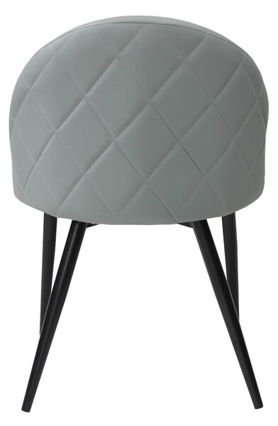 Scaun Piele Ecologică Bella Gri Picior Negru