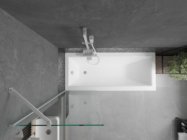 Mexen Next, paravan de baie 1 aripă 60 x 150 cm, aripă fixă, sticlă transparentă de 6 mm, profil alb, 895-060-000-00-00-20
