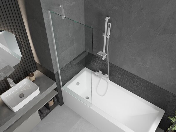 Mexen Next, paravan de baie 1 aripă 70 x 150 cm, aripă fixă, sticlă transparentă de 6 mm, profil alb, 895-070-000-00-00-20