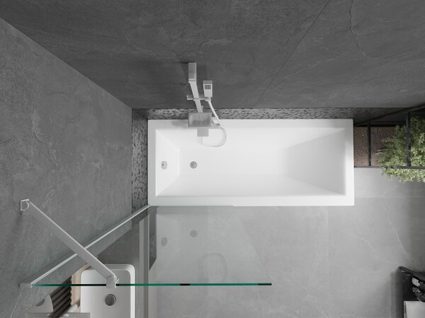 Mexen Next, paravan de baie 1 aripă 70 x 150 cm, aripă fixă, sticlă transparentă de 6 mm, profil alb, 895-070-000-00-00-20