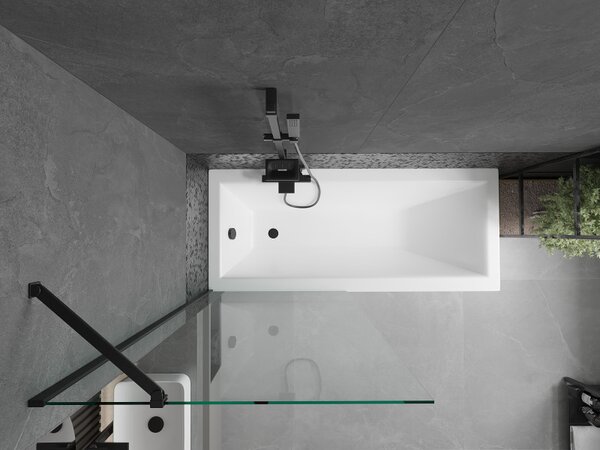 Mexen Next, paravan de baie 1 aripă 80 x 150 cm, aripă fixă, sticlă transparentă de 6 mm, profil negru, 895-080-000-00-00-70