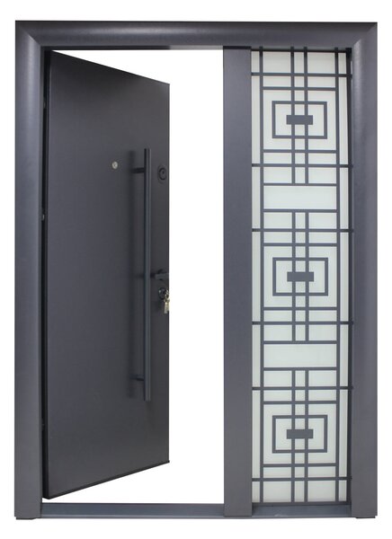 Ușă Metalică cu MDF Arhitect 432D 1G 140 Gri Antracit Dreapta