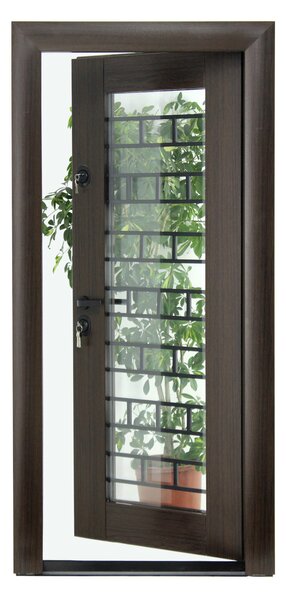 Ușă Metalică cu MDF Arhitect 480 Nuc PVC Stânga