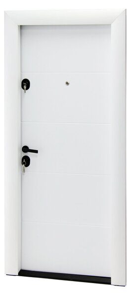 Ușă Metalică cu MDF Modern 379 Alb PVC Stânga