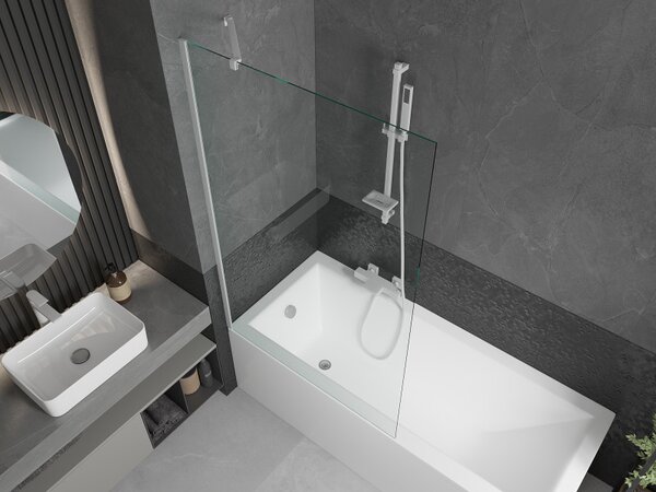 Mexen Next, paravan de baie 1 aripă 90 x 150 cm, aripă fixă, sticlă transparentă de 6 mm, profil alb, 895-090-000-00-00-20