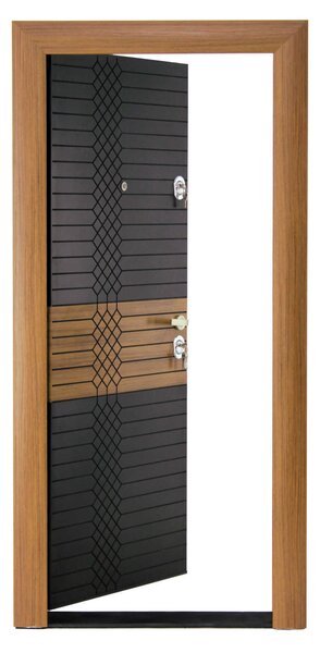 Ușă Metalică cu MDF Arhitect 472 Teak PVC Dreapta