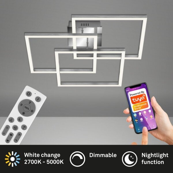 Lustră LED dimabilă aplicată FRAME LED/40W/230V Wi-Fi Tuya Brilo + telecomandă