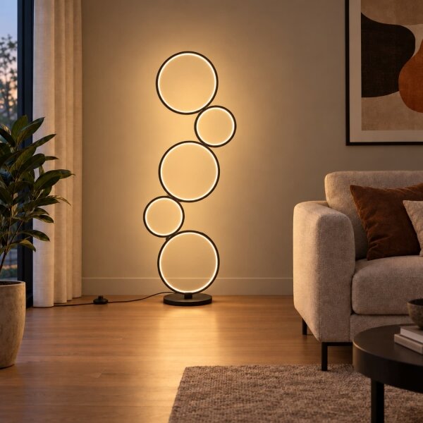 BRILAGI - Lampă LED de podea ECHO LED/36W/230V 4000K 110 cm neagră