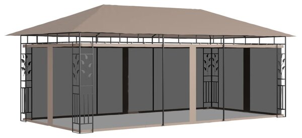 Pavilion cu plasă anti-țânțari, gri taupe, 6x3x2,73 m, 180 g/m²