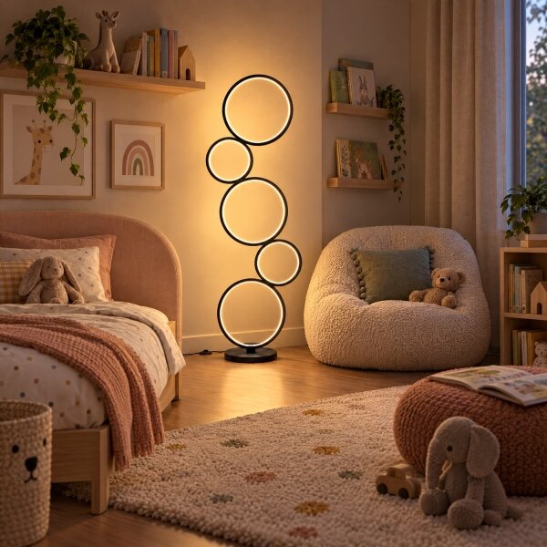 BRILAGI - Lampă LED de podea ECHO LED/36W/230V 4000K 110 cm neagră