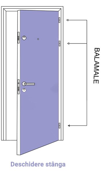 Ușă Metalică cu MDF Arhitect 475 Multisystem Stânga
