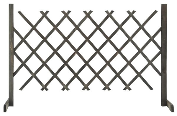 Gard cu zăbrele de grădină, gri, 120x90 cm, lemn masiv de brad