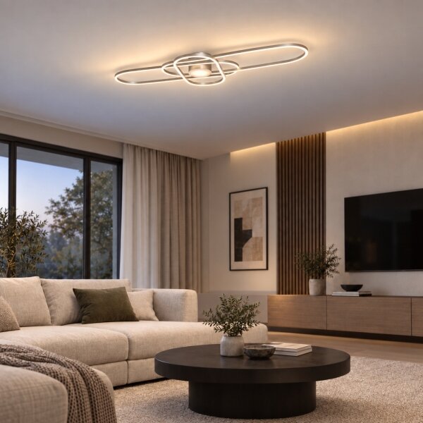BRILAGI - plafonieră LED dimabilă APOLLO LED/58W/230V 43,2x101,2 cm crom + telecomandă