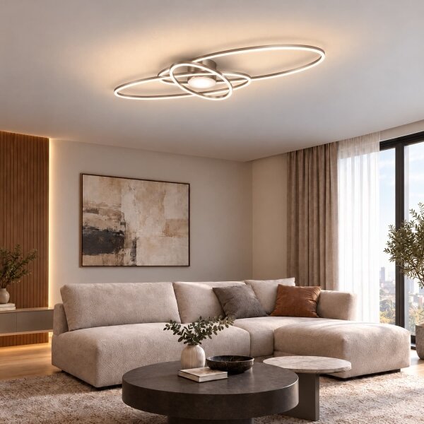 BRILAGI - plafonieră LED dimabilă APOLLO LED/58W/230V 43,2x101,2 cm crom + telecomandă