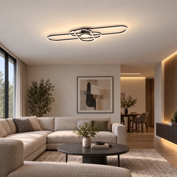 BRILAGI - Plafonieră dimabilă LED APOLLO LED/58W/230V 43,2x101,2 cm neagră + telecomandă