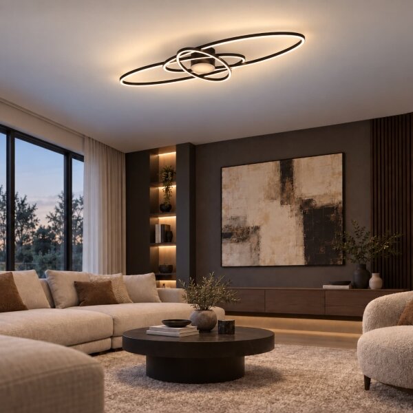 BRILAGI - plafonieră LED dimabilă APOLLO LED/58W/230V 43,2x101,2 cm neagră + telecomandă