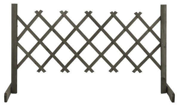 Gard cu zăbrele de grădină, gri, 120x60 cm, lemn masiv de brad