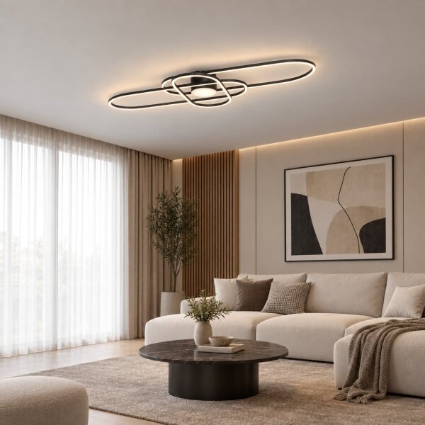BRILAGI - Plafonieră dimabilă LED APOLLO LED/58W/230V 43,2x101,2 cm neagră + telecomandă