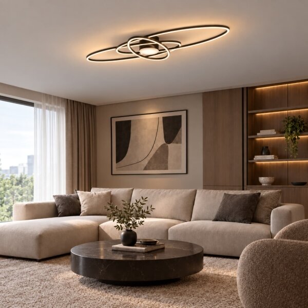 BRILAGI - plafonieră LED dimabilă APOLLO LED/58W/230V 43,2x101,2 cm neagră + telecomandă