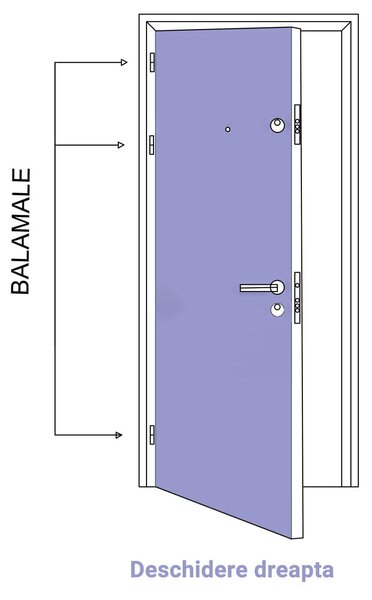 Ușă Metalică cu MDF Arhitect 475 Multisystem Stânga