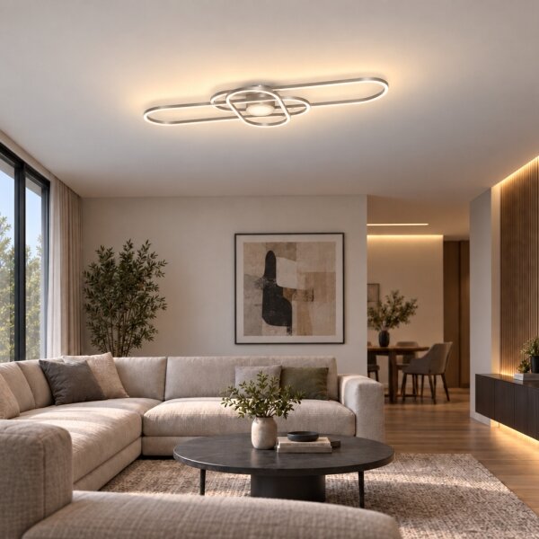 BRILAGI - plafonieră LED dimabilă APOLLO LED/58W/230V 43,2x101,2 cm crom + telecomandă