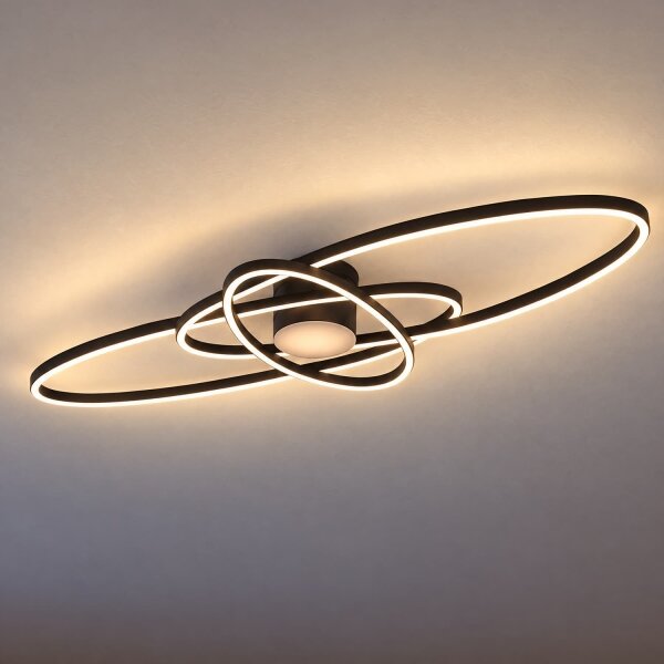 BRILAGI - plafonieră LED dimabilă APOLLO LED/58W/230V 43,2x101,2 cm neagră + telecomandă