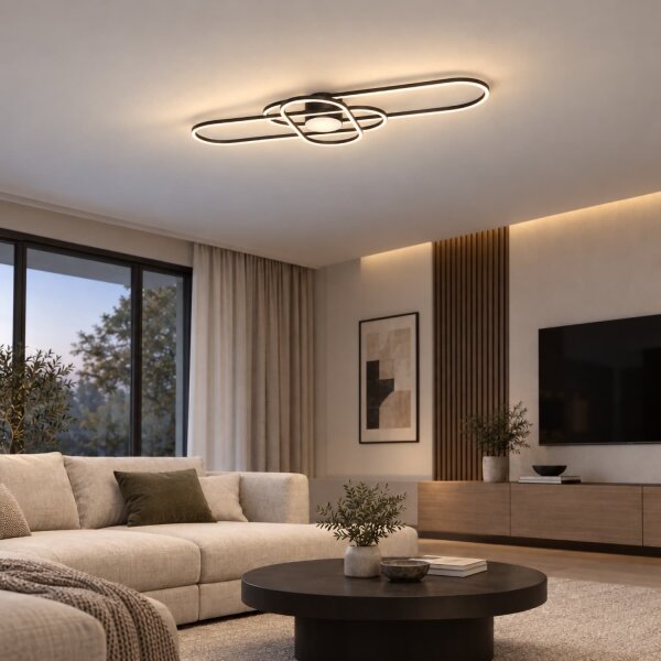 BRILAGI - Plafonieră dimabilă LED APOLLO LED/58W/230V 43,2x101,2 cm neagră + telecomandă