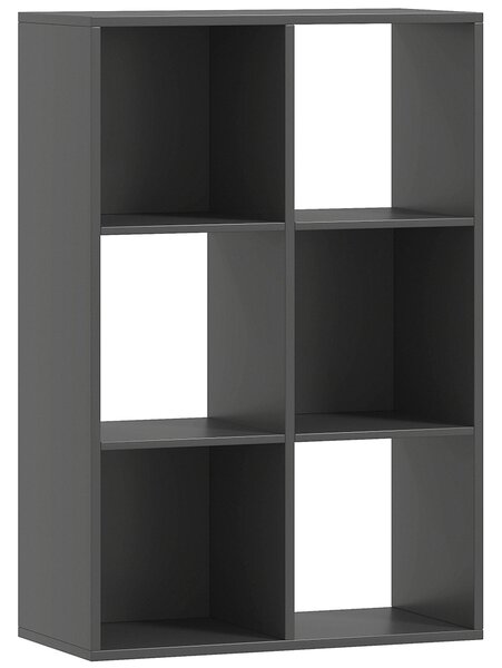 HOMCOM Bibliotecă Modernă Modulară cu 6 Compartimente din PAL, Maro | Aosom Romania